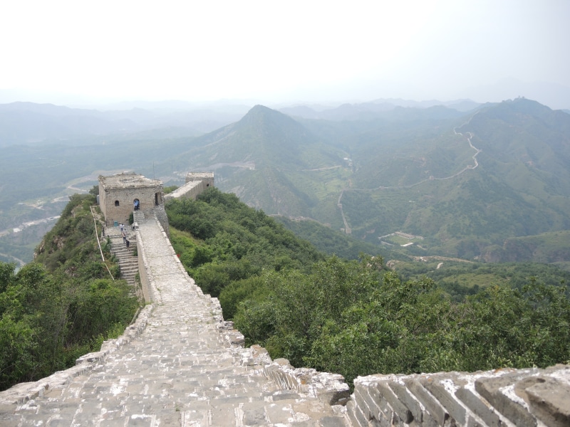 tree, architecture, greatwall, fortified wall, hill, badaling Great Wall, mountain, no people, built structure, travel, beijing, east Asian Culture, chinese Culture