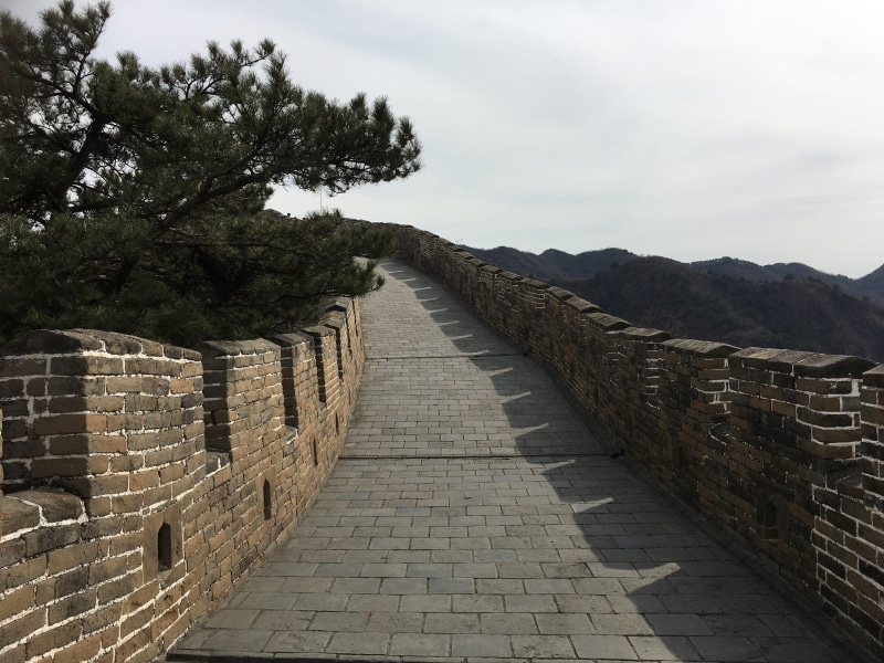 concrete, sky, day, ancient, nature, wall, travel destinations, plant, cloud - sky, outdoors, china, surrounding wall, direction, brick, 4K, gray, diminishing perspective