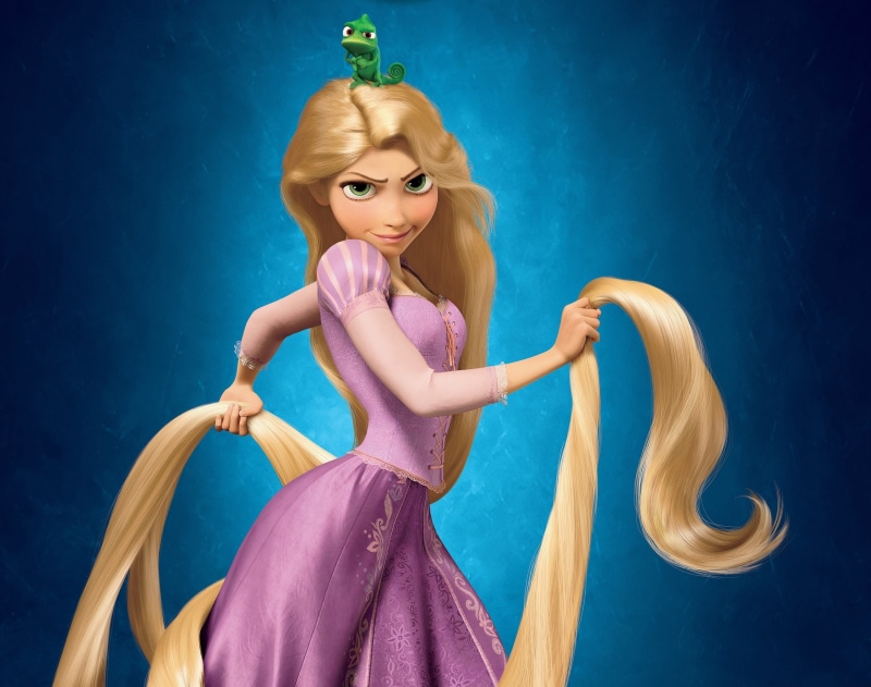 tangled movie rapunzel, illustration, adult, Tangled, pink color, beautiful woman, glamour, young adult, indoors, Movie, looking at camera, hair, 2K, disney
