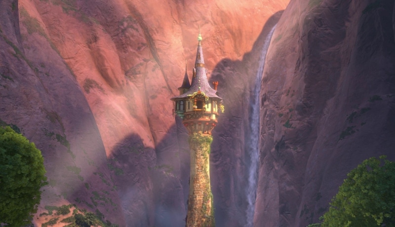 Tangled, rapunzel, environment, formation, 720P, rock - object, beauty in nature, physical geography, rock, s, built structure, tower, belief, Movie, outdoors