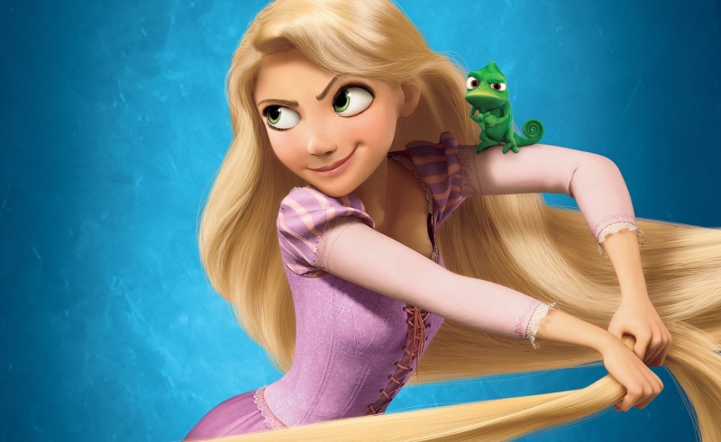 wall - building feature, tangled disney, pascal chameleon, hairstyle, indoors, blond hair, portrait, tangled chameleon, women, studio shot, hair, front view