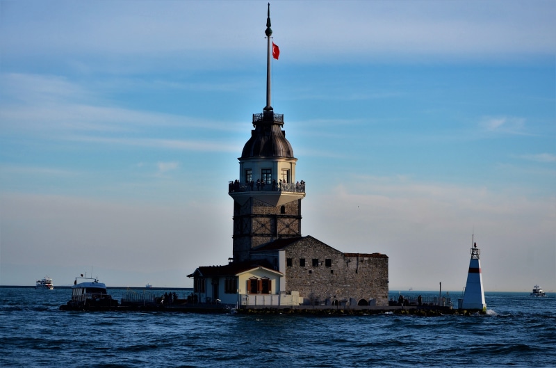 tourism, marine, 4K, spire, tall - high, waterfront, lighthouse, istanbul, transportation, travel destinations, sailboat, sky, no people, water, built structure