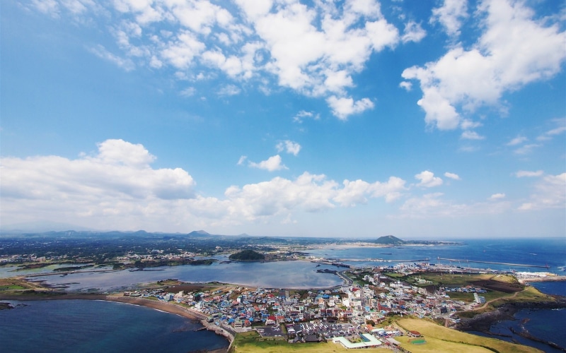 built structure, 1080P, water, cloud - sky, day, city, sky, korea, no people, travel, outdoors, sea, nature, building exterior, jeju, blue