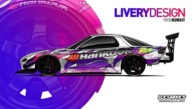 arts culture and entertainment, car, multi colored, Mazda RX-7 FD, communication, text, reflection, sign, no people, motor vehicle, art and craft, creativity