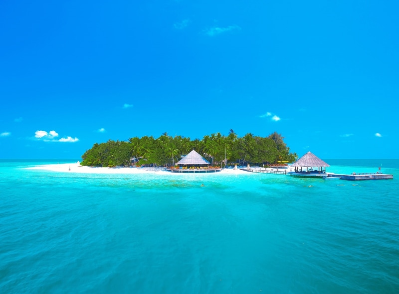 sky, scenics - nature, palm trees, 1080P, Summertime, sea, Dream, coconut, daytime, idyllic, tranquil scene, Islands, Water, Ocean, plant, blue, waterfront
