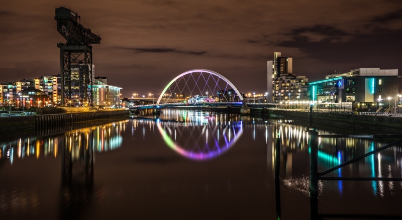 Cityscape, waterfront, long exposure, Europe, Photography, built structure, River, Photo, bridge - man made structure, Lights, Scotland, Night, visit, sky