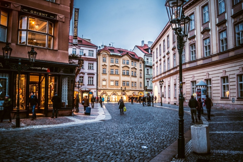 group of people, house, winter, cobblestone, built Structure, nature, christmas, old, home, town Square, history, the city, Prague, real people, europe