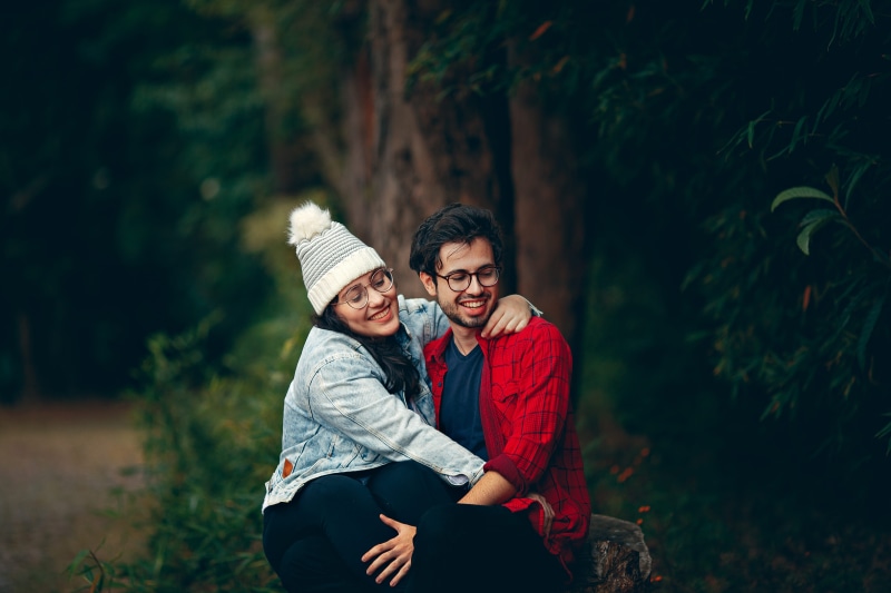 bonding, smiling, lovers, emotion, plant, tree, couple, romance, embrace, couple - relationship, facial expression, man, smile, two people, woman, 5K