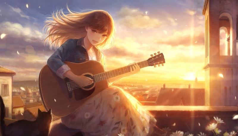 wind, outdoors, cloud - sky, lens flare, arts culture and entertainment, sun, nature, girls, child, singing, one person, instrument, women, lifestyles