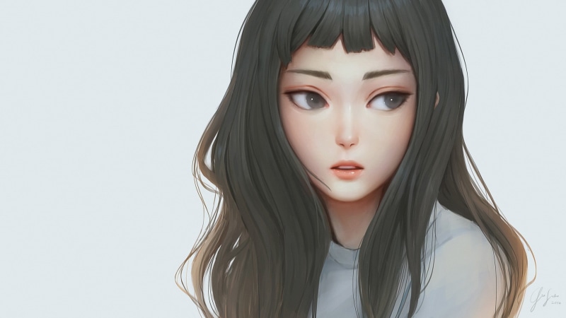 pretty, white background, young adult, japanese, headshot, woman, studio shot, hairstyle, front view, girl, young women, looking at camera, human face