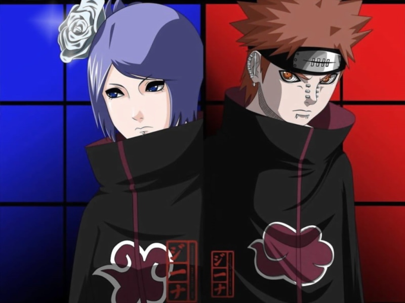 people, portrait, naruto, indoors, unrecognizable person, black background, costume, red, mask - disguise, yahiko, female likeness, mask, representation