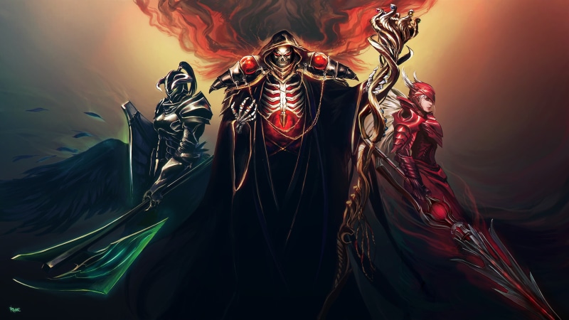 4K, Vampire, Ainz Ooal Gown, Albedo (Overlord), Shalltear Bloodfallen, Anime, Demon, Devil, Overlord