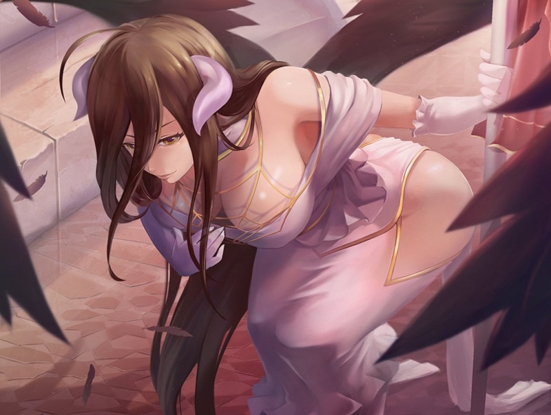 lifestyles, real people, day, women, standing, pink color, females, Anime, clothing, sunlight, hairstyle, Albedo (Overlord), group of people, albedo, dancing