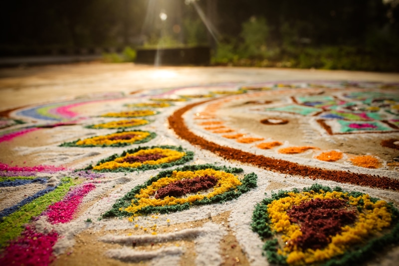 freshness, indian, carpet - decor, decorative, tradition, table, card, religious, no people, creativity, hindu, design, greeting, food and drink, creative