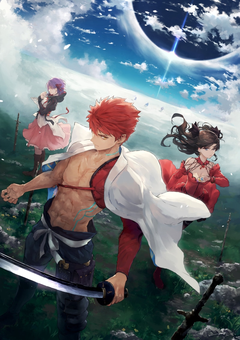 men, Sakura Matou, Tohsaka Rin, 4K, Fate/Stay Night, stage costume, Matou Sakura, Shirou Emiya, rose - flower, people, females, costume, rose, water, clothing