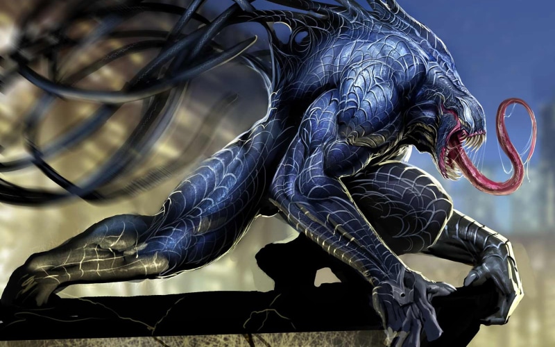 nature, outdoors, Venom, comics, illustration, statue, craft, plastic, science, black Color, art and craft, animal representation, metal, focus on foreground