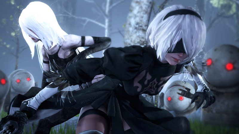people, A2 (Nier: Automata), clothing, portrait, standing, helmet, security, 5K, two, uniform, transportation, safety, characters, crash helmet, fan art