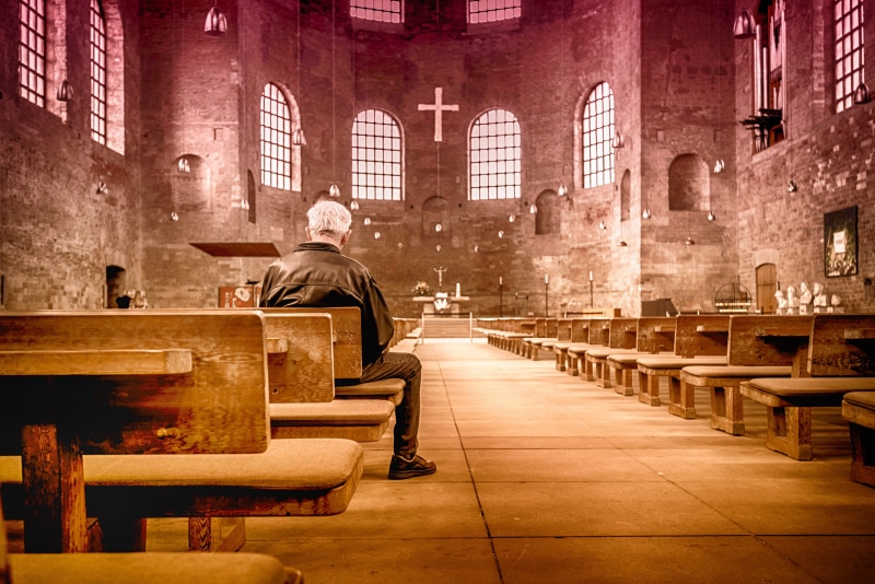 christianity, spirituality, night, spiritual, building, praying, jesus, god, city, architecture, religion, building exterior, chair, pray, church, full length