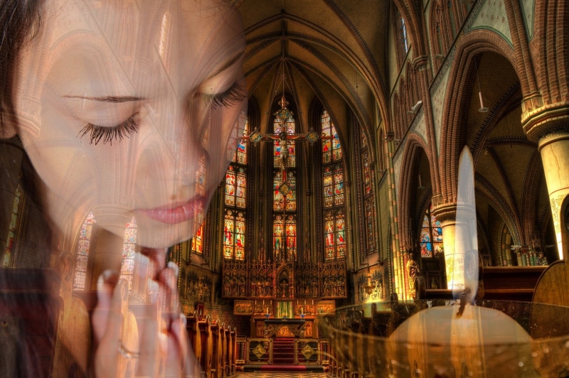 sculpture, belief, silence, place of worship, devotion, god, prayer, christian, digital composite, pray, peace, playing, religious, women, 1080P, faith