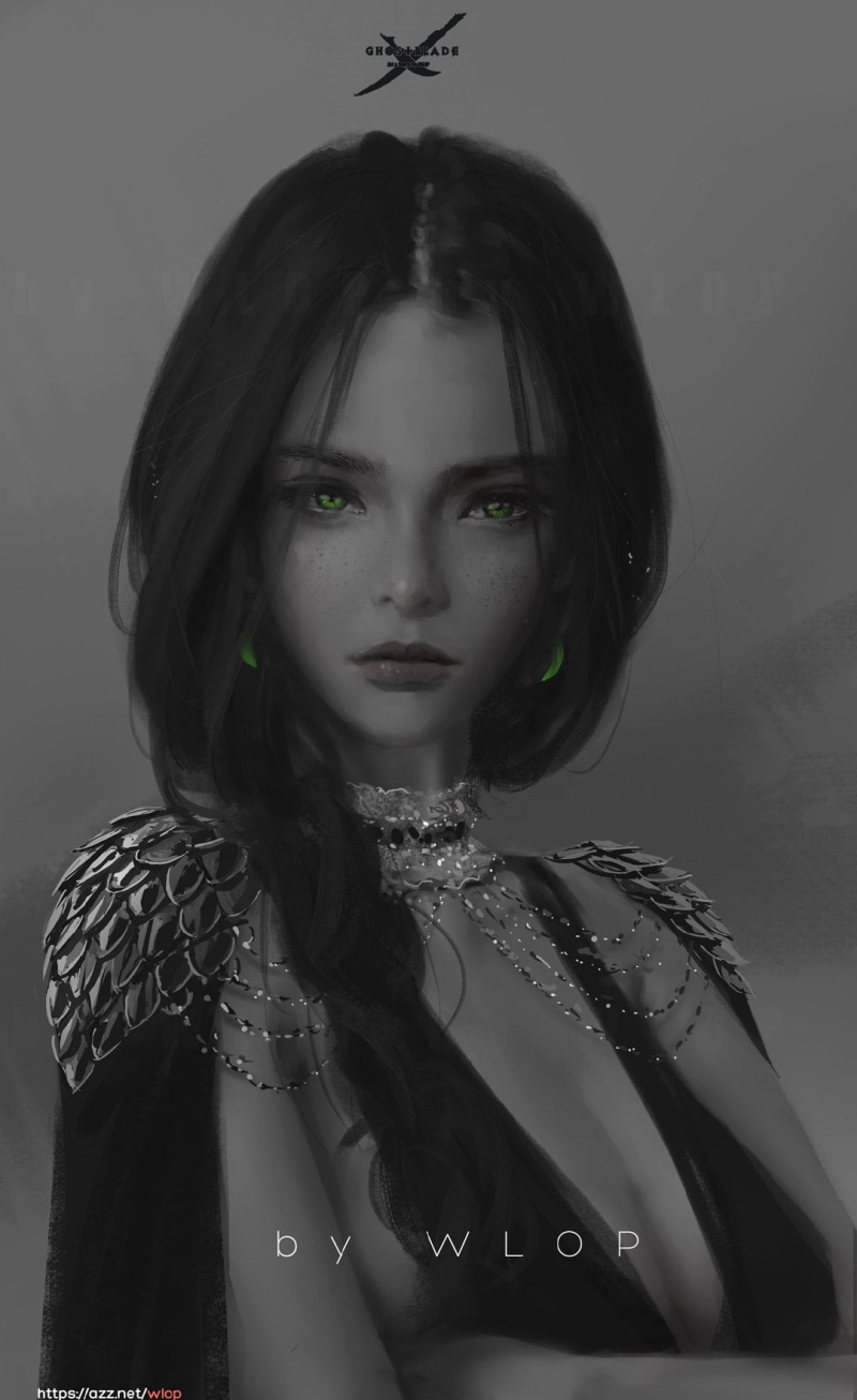 Ghost + Blade, anime girls, WLOP, artwork, 720P