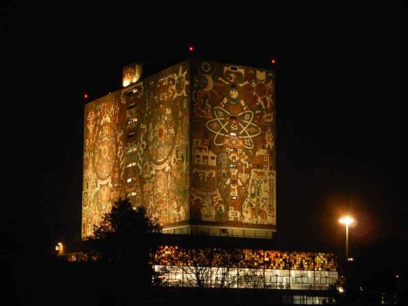 night, brown, lighting equipment, sky, no people, built structure, mexico, history, Mexico, Library, celebration, City, 4K, Unam, illuminated, building
