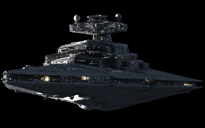 gray, spaceship, place of worship, religion, nature, space, cold temperature, architecture, snow, night, Star Wars, illuminated, water, ship, building