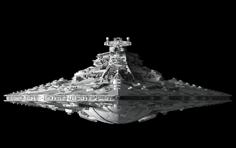 Star Destroyer, black Color, isolated, monochrome, aircraft, copy space, architecture, built structure, Star Wars, 4K, space Travel Vehicle, nautical Vessel
