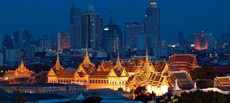 Thai, Bangkok, Thailand, architecture, landscape, building, city, night, perspective, temple, 1080P