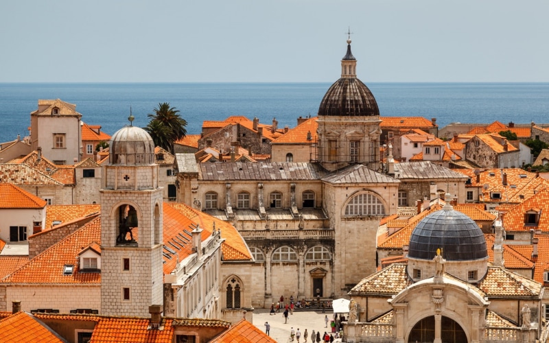 temples, brown, orange, structures, Dubrovnik, Croatia, Adriatic Sea, 720P, concrete, panorama, Buildings