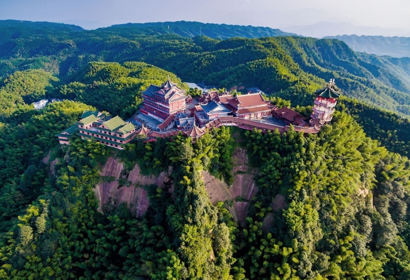 building, yellow, trees, house, growth, 720P, beauty in nature, built structure, architecture, tree, nature, China, aerial view, green, environment, high angle view