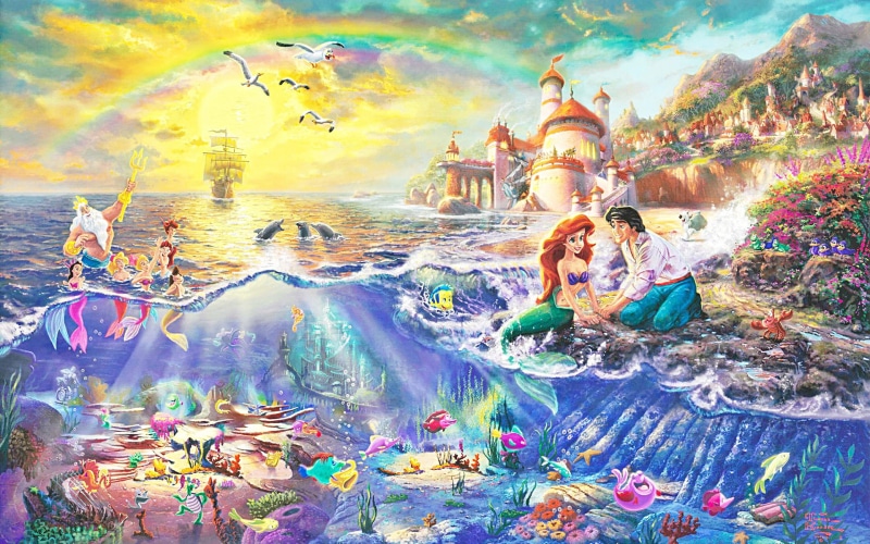 hd, little, disney, ocean, 1080P, mermaid, rainbow, digital/artwork, the