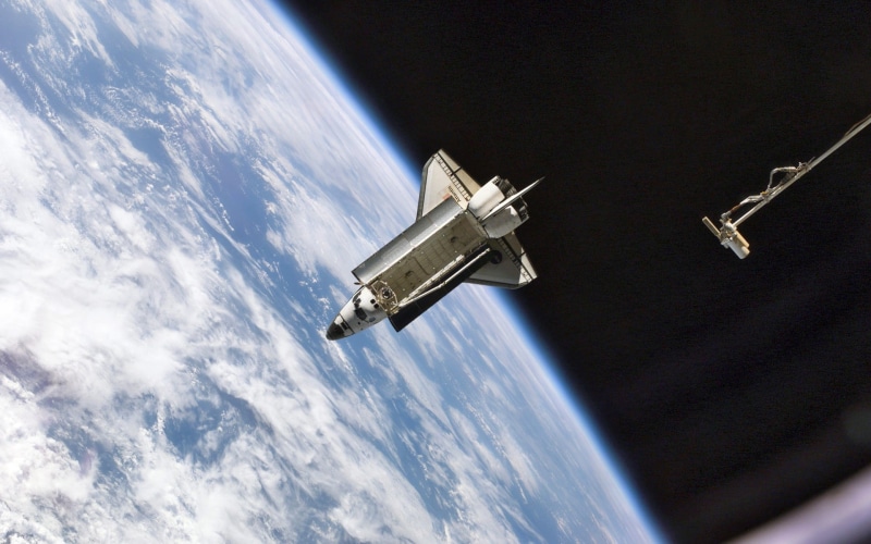 space travel vehicle, low angle view, air vehicle, mid-air, no people, transportation, nature, global communications, astronomy, space exploration, technology