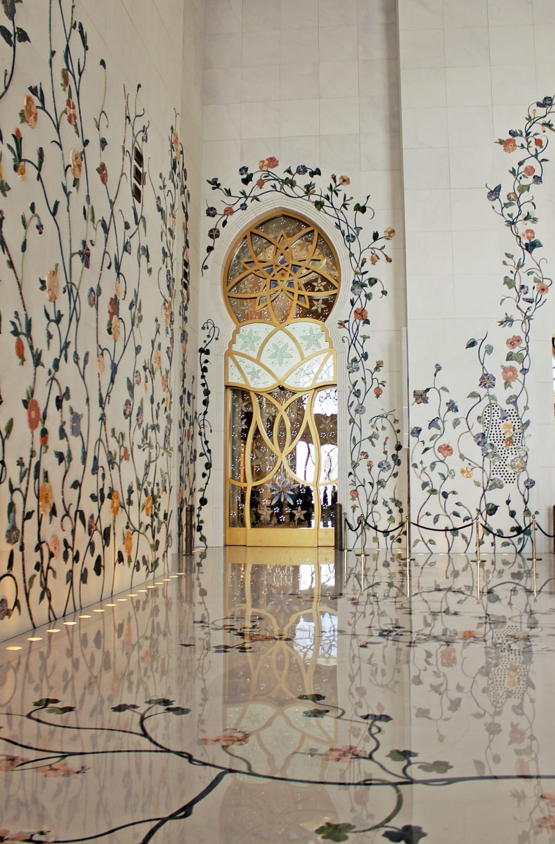 capital, religious, arabic, indoors, reflection, abu, representation, human representation, building, flowers, no people, floral pattern, holiday, female likeness