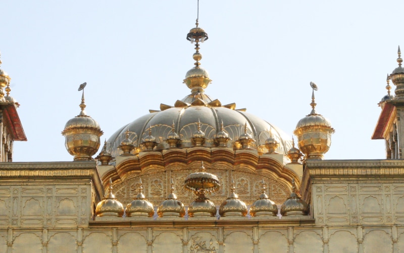 harmandar sahib, building exterior, no people, city, architecture, 1080P, clear sky, gold colored, spirituality, spire, history, sikh, outdoors, religion