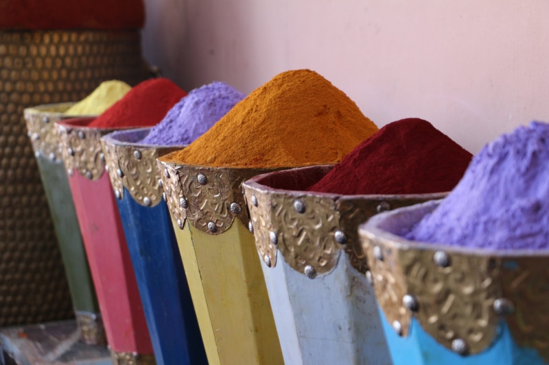 for sale, craft, container, selective focus, focus on foreground, retail, marrakesh, day, market, color, 5K, outdoors, still life, close-up, variation