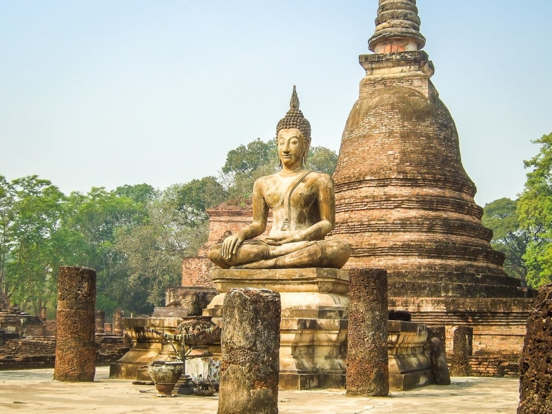 no people, culture, sculpture, built structure, ancient, Buddha, old, art and craft, outdoors, the past, Thailand, place of worship, ancient civilization