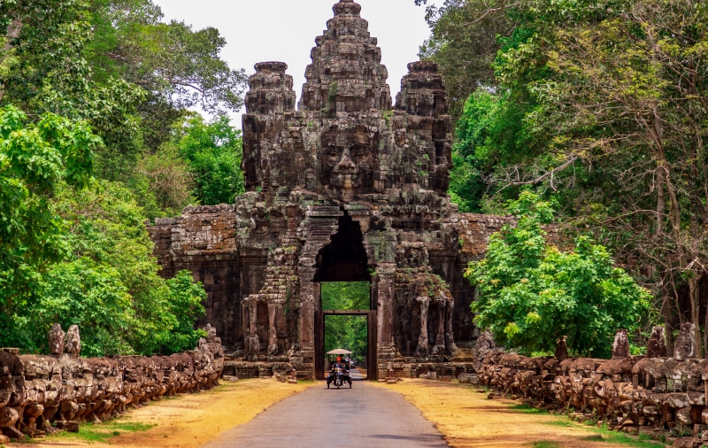 history, 5K, nature, the past, faces, outdoors, angkor, place of worship, ancient civilization, old, ruined, architecture, stone material, day, krong siem reap