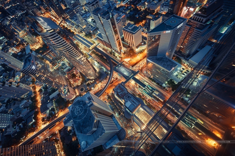 Thailand, exposure, 1080P, concrete, the city, gray, Bangkok, city, night, buildings, lights