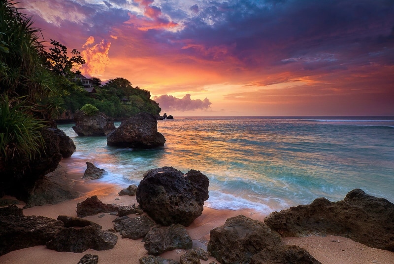 rock - object, scenics - nature, cloud - sky, beauty in nature, sky, sea, tranquility, tranquil scene, water, shrubs, black, landscape, 720P, horizon
