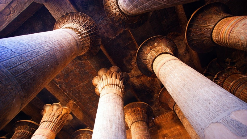 place of worship, history, tourism, the past, ornate, archaeology, building, travel destinations, architectural column, africa, temple of khnum, ancient history