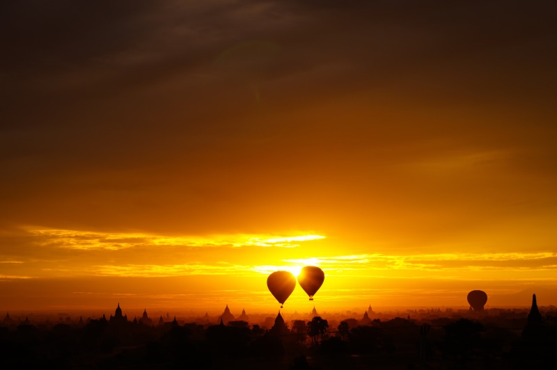 sunrise - Dawn, travel, temple, Bagan  Myanmar, air, nature, sunset, adventure, asia, hot, Sunrise, dawn, balloons, silhouette, flying, outdoors, cappadocia