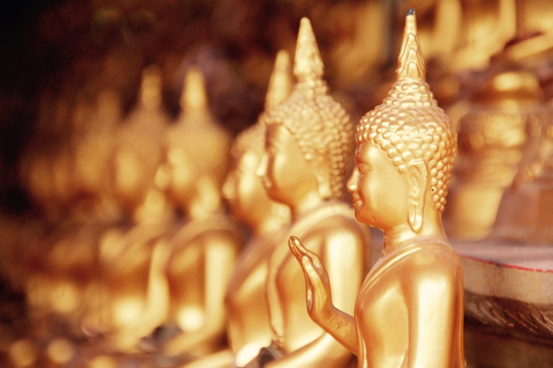 Buddha, asia, Meditation, thai Culture, representation, buddhism, shrine, selective focus, gold Colored, architecture, Gold, belief, focus on foreground