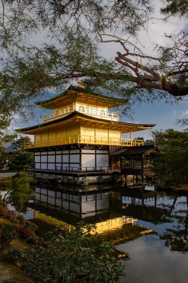 no people, outdoors, famous, built structure, kyoto, temple, culture, 4K, belief, kinkaku-ji, buddhism, garden, zen, day, architecture, building, buddhist