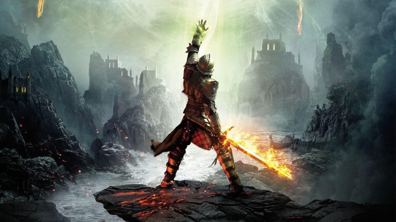 dragon age inquisition, armor, 1080P, person, sword, dragon, age, warrior, plate, inquisition, dragon age, graphic, full