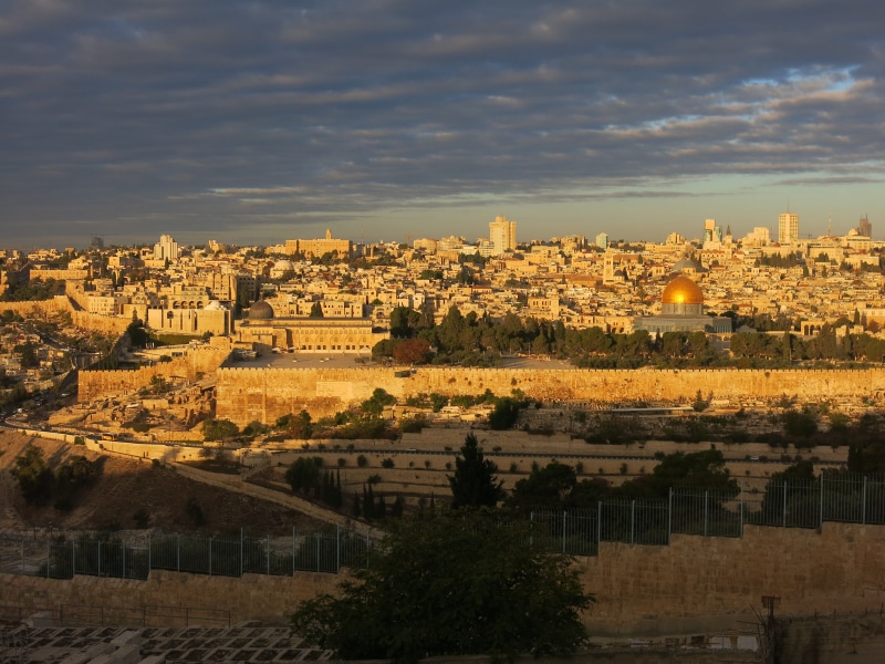 tourism, old town, city, jerusalem, temple mount, architecture, tree, mount of olives, cloud - sky, morgenstimmung, outdoors, dome of the rock, building exterior