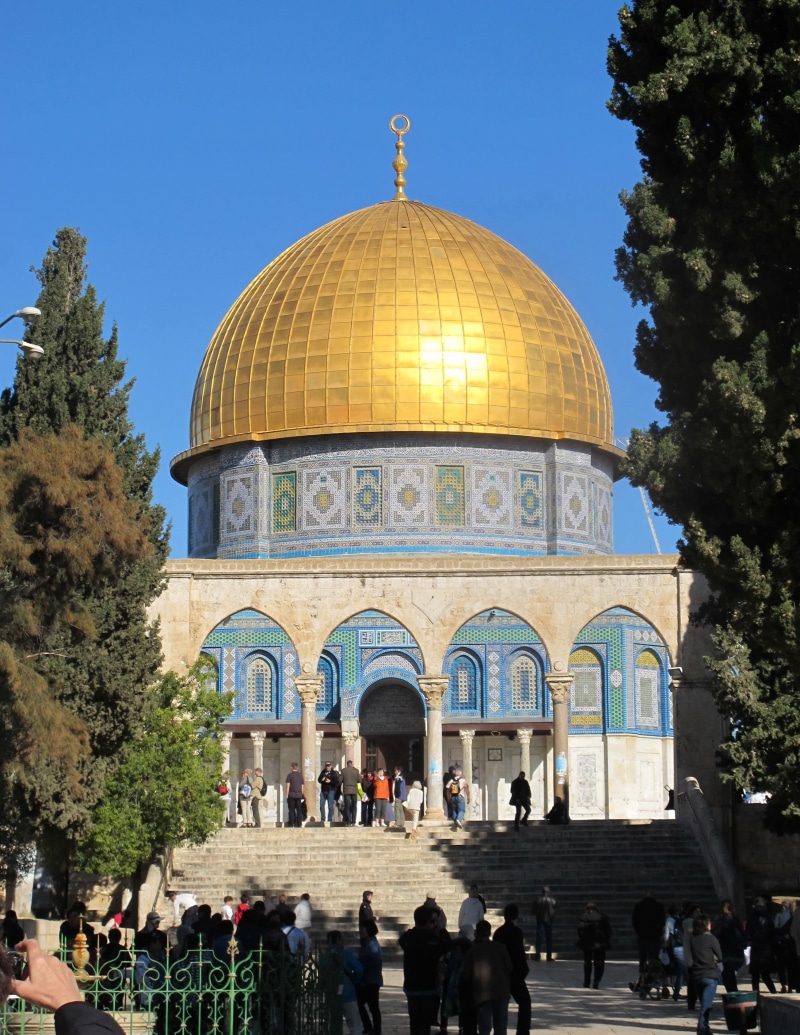 sky, people, 2K, group of people, mosque, gathering, crowd, tourism, religion, nature, belief, holy city, dome of the rock, real people, jerusalem, israel