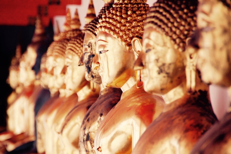 thailand, 4K, famous Place, buddha, building, asia, in a row, Golden Buddha, travel destinations, meditation, belief, sculpture, temple, calm, Bangkok
