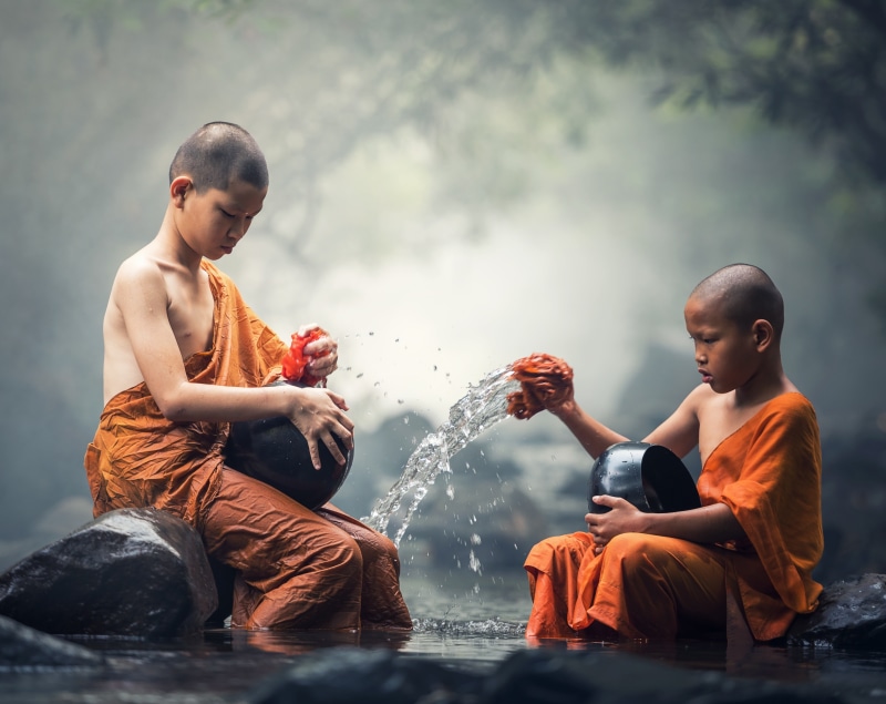 day, Blessing, bhikkhu, Peace, novice, sacred, Scene, spiritual, young men, vapor, Vacation, males, casual clothing, ancient, bangkok, 5K, lifestyles