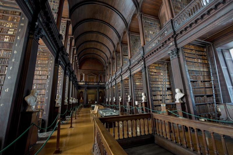 room, ireland, arch, learning, education, publication, railings, inside, ceiling, library, built structure, wooden, the past, no people, architecture, book