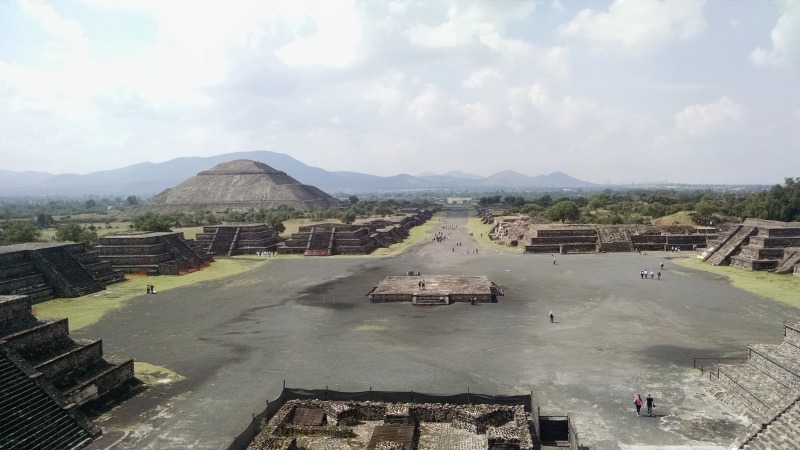 landmark, archeology, heritage, moon, mexico, view, landscape, ancient, stone, vacation, city, outdoors, day, mountain, archaeology, old, water, mayan
